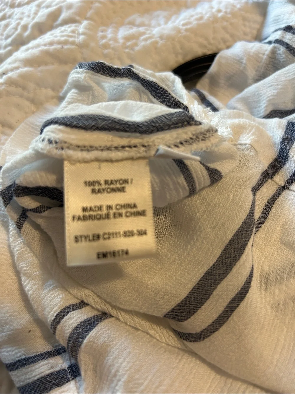 Anthropologie cloth & stone White Off-Shoulder Skirt with Navy Stripes
